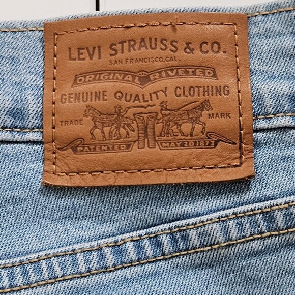 Levi's Jeans Womens 20W Blue High Waist Tapered Cropped Raw Hem Wedgie Skinny - Picture 3 of 16